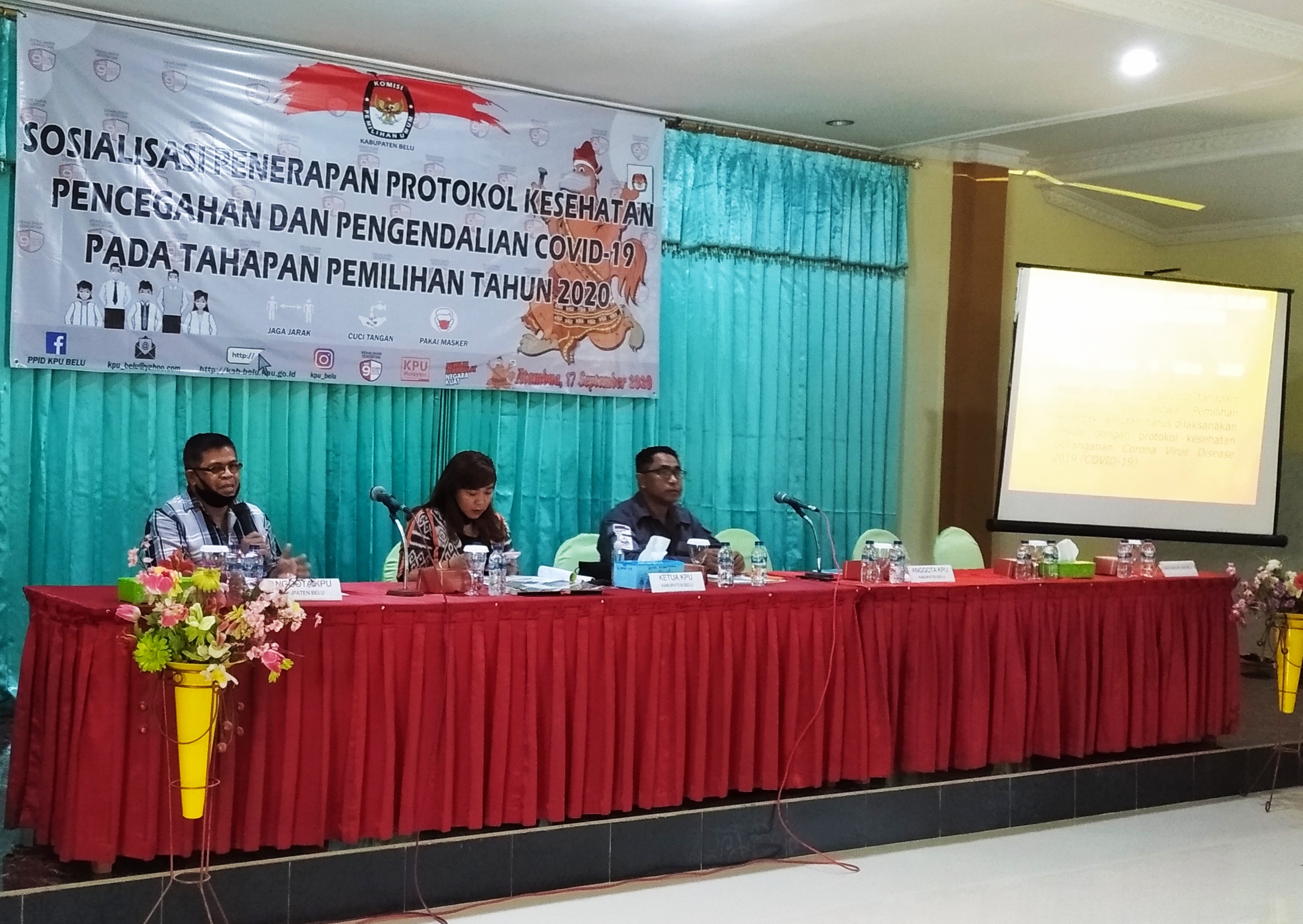 Ketua Bawaslu Belu  Sosialisasi Penerapan Protokol Covid-19