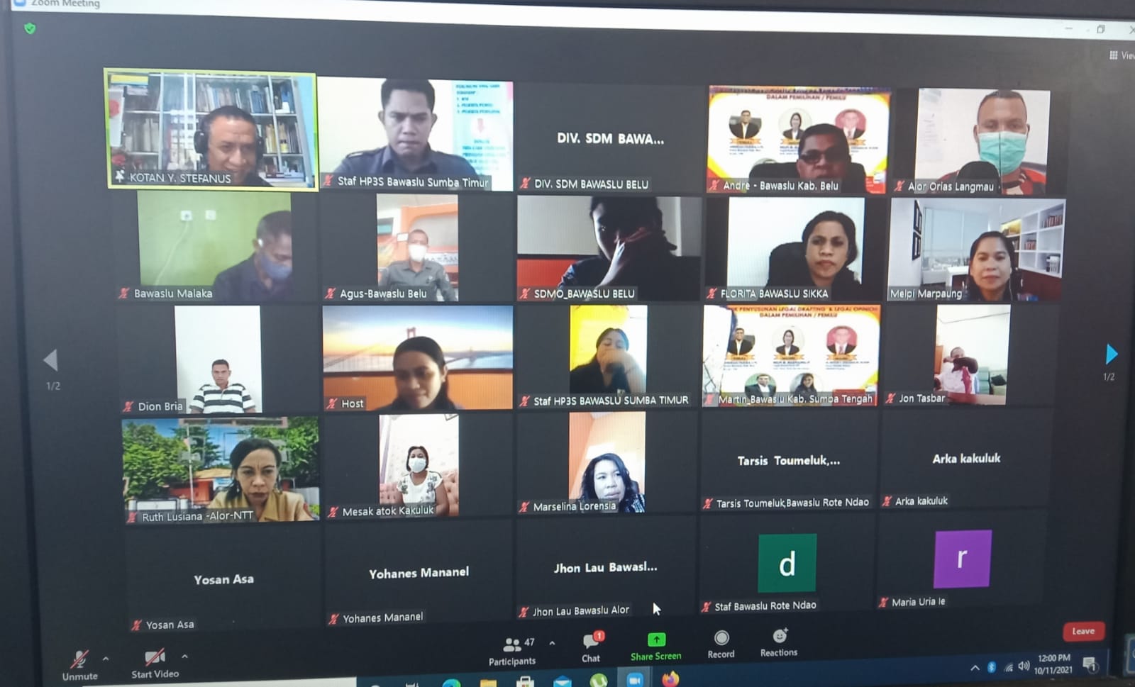 Bawaslu Belu Gelar Webinar Teknik Penyusun Legal Drafting dan Legal Opinion Dalam Pemilu/Pemilihan