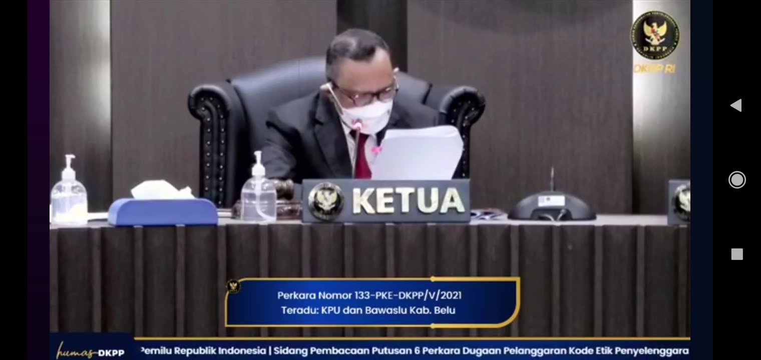 Bawaslu Belu Direhabilitasi oleh DKPP