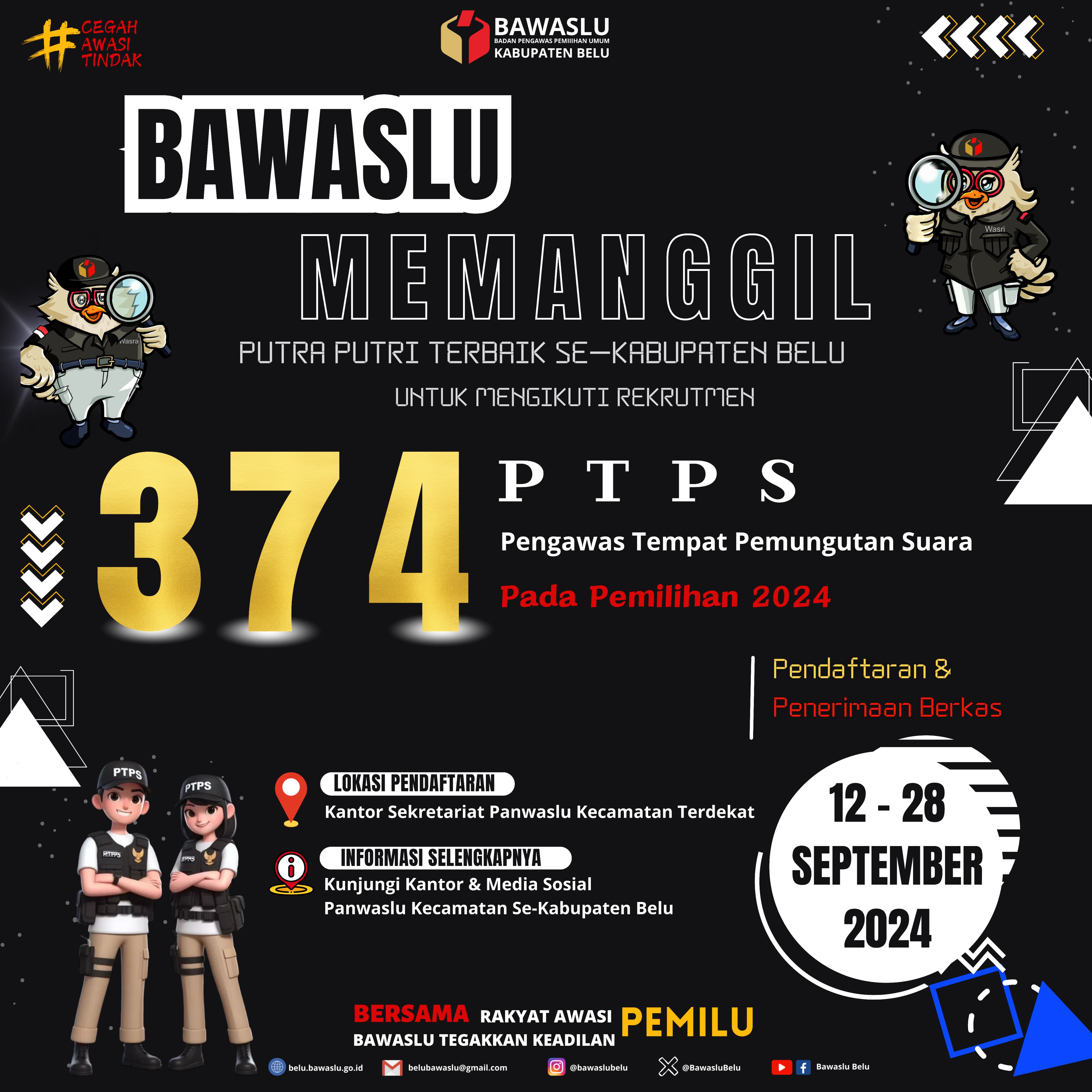 Bawaslu Belu Siap Rekrut 374 Pengawas TPS Pilkada 2024