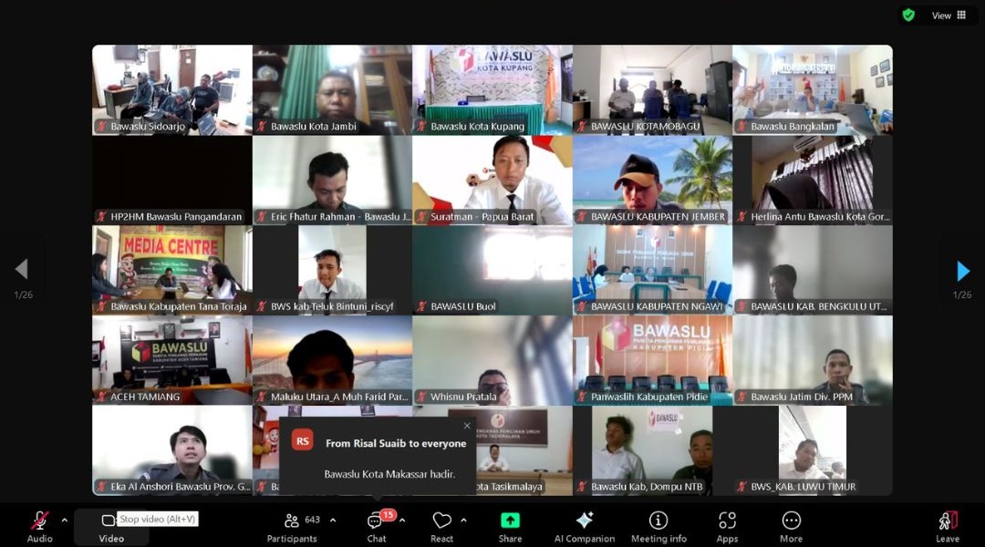 Bawaslu RI Konsolidasi SE No 29 Terkait PDPB Kepada Jajaran Bawaslu Provinsi dan Bawaslu Kabupaten/Kota