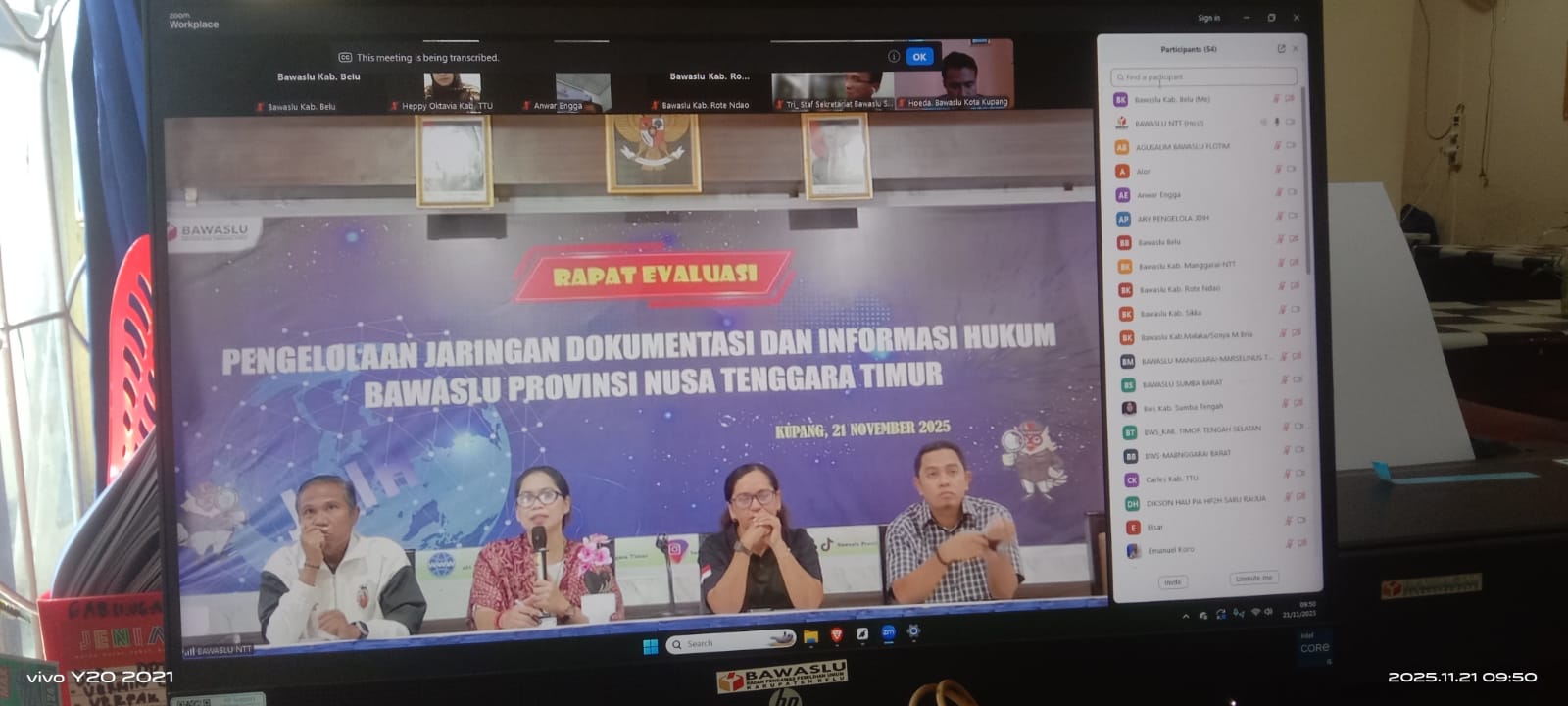 Bawaslu Belu Hadiri Rapat Evaluasi JDIH yang Digelar Bawaslu Provinsi NTT