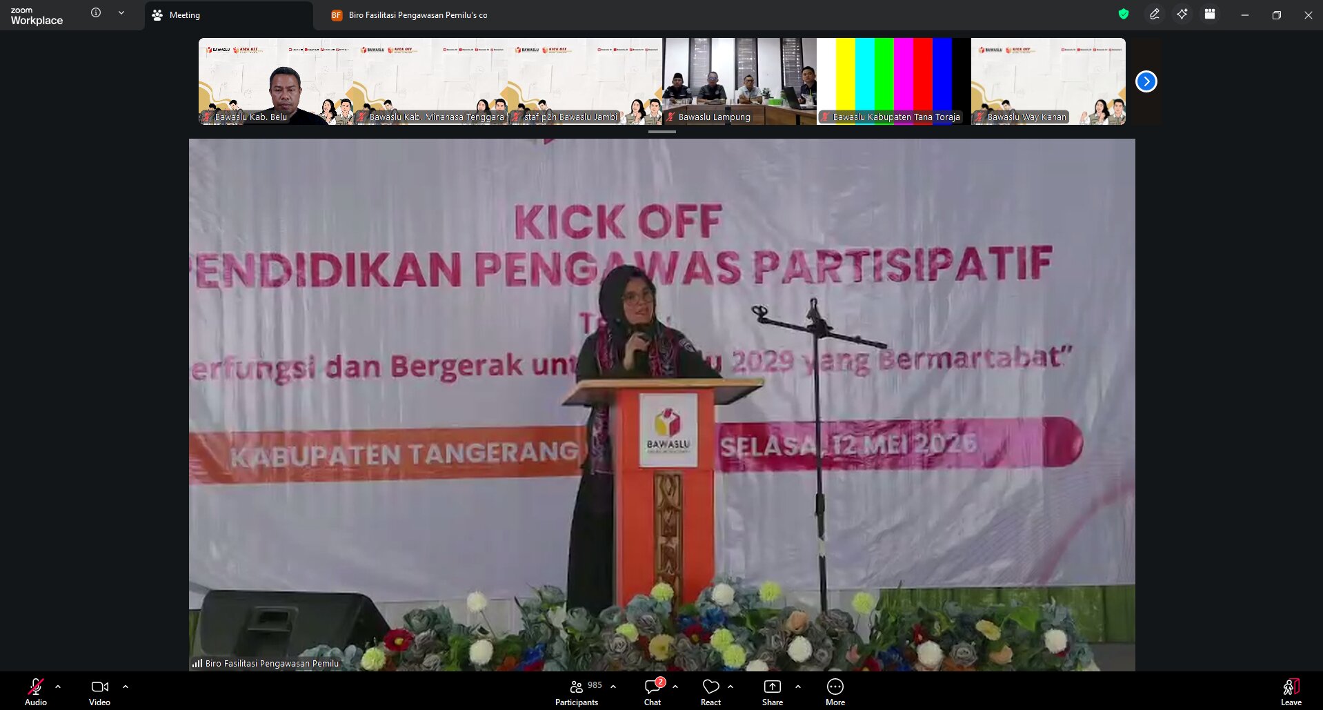 Bawaslu Belu Ikuti Kick Off Pendidikan Pengawas Partisipatif Tahun 2026