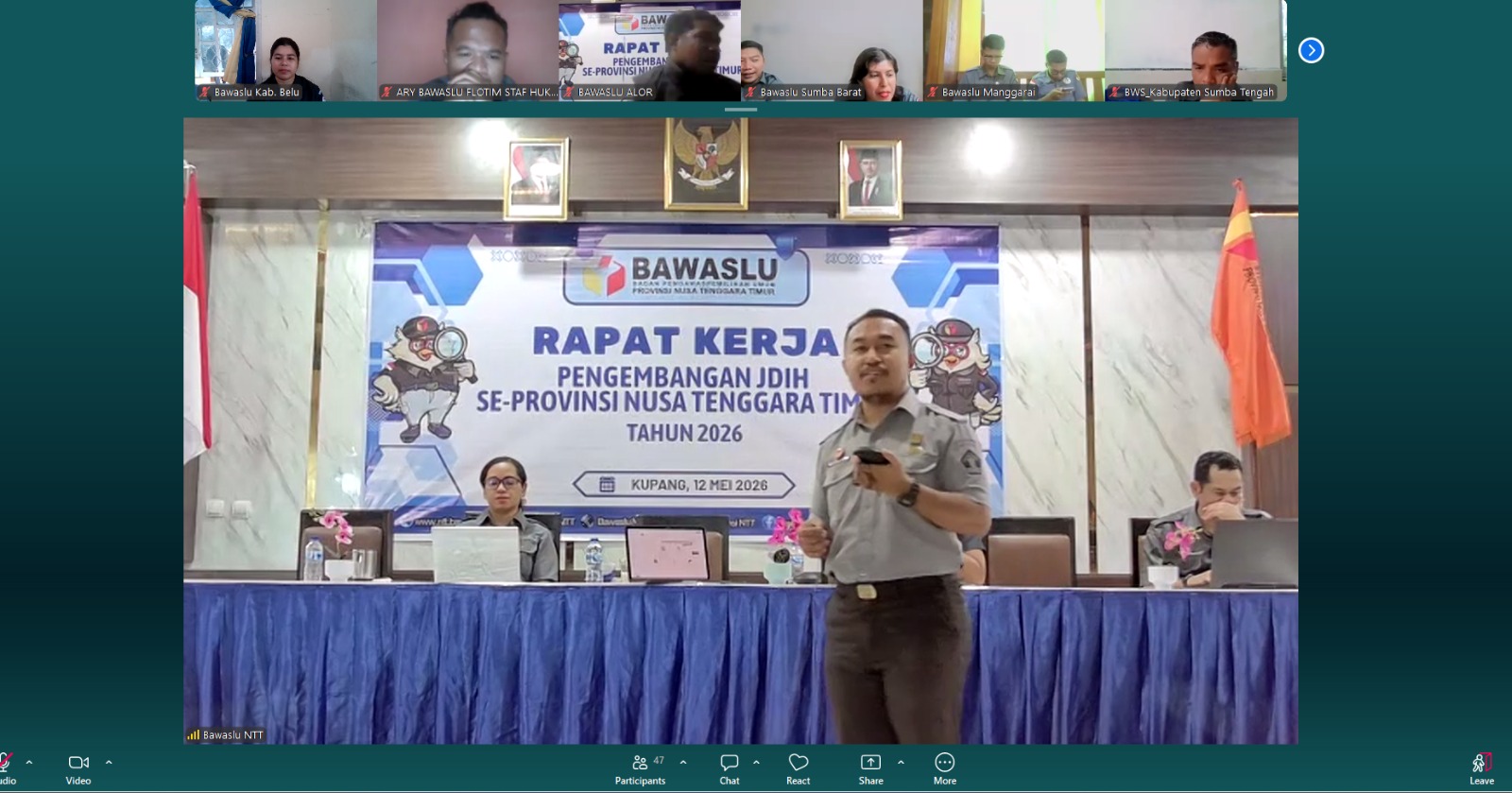 Penguatan Dokumentasi dan Informasi Hukum, Bawaslu Belu Hadiri Rakor JDIH