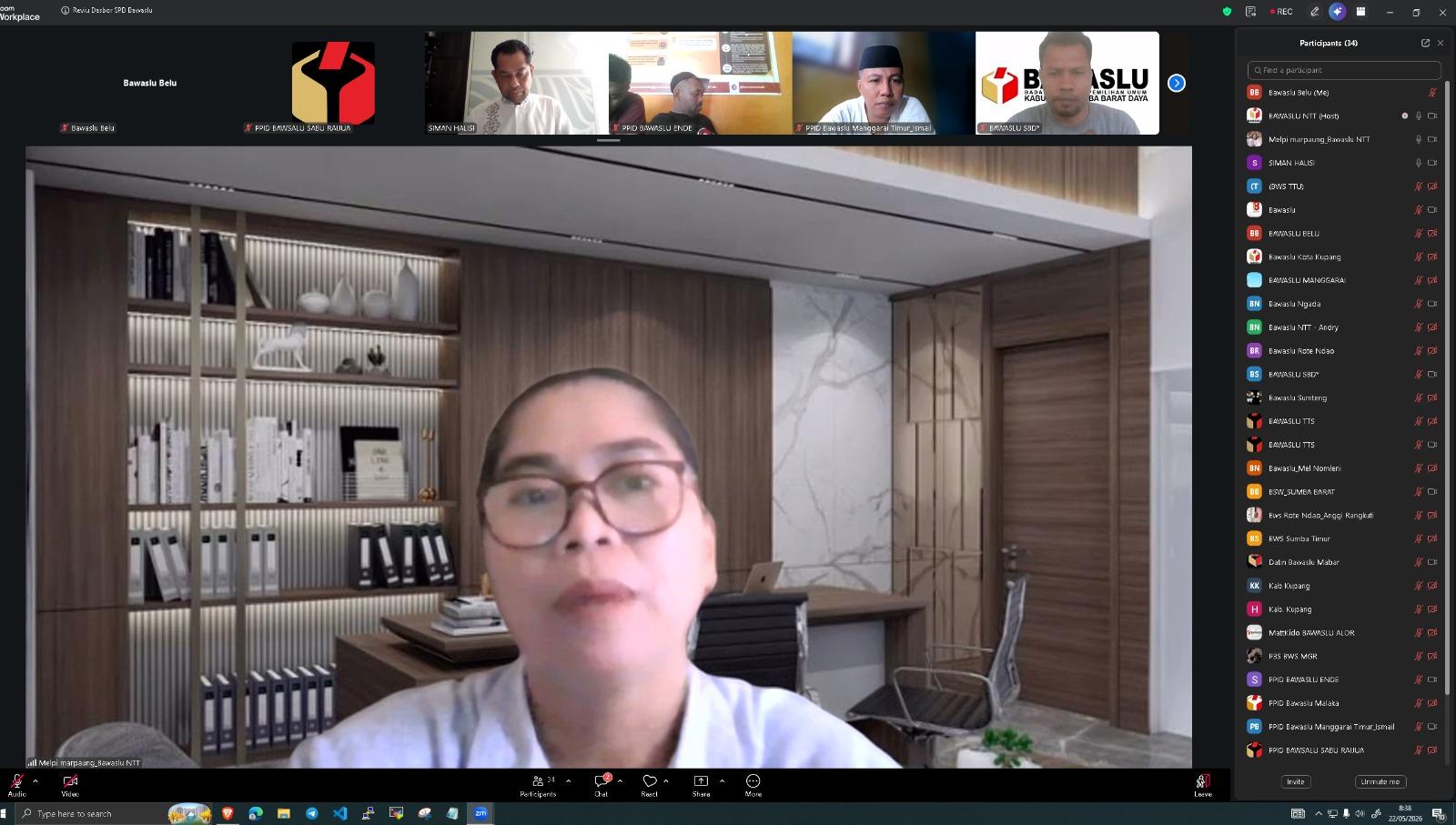 PPID Bawaslu Belu Ikuti Rapat Kerja Reviu Pembaharuan Elemen Dasbor SPD Bawaslu