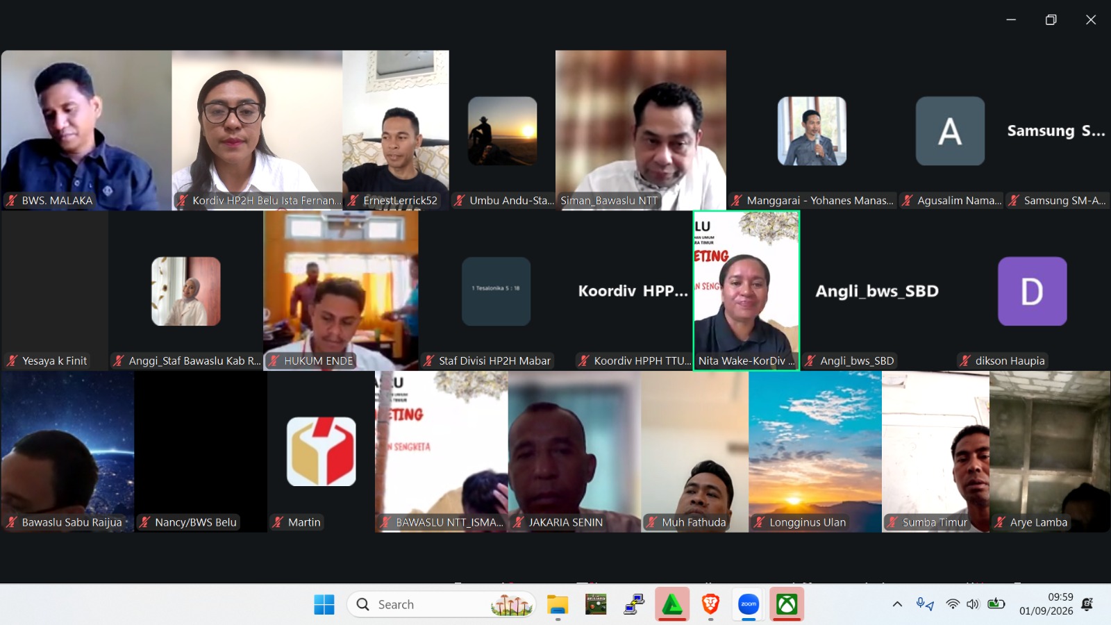 Bawaslu Belu Ikuti Rapat Inventarisasi Produk Hukum